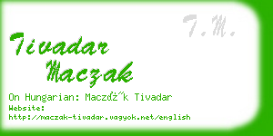tivadar maczak business card